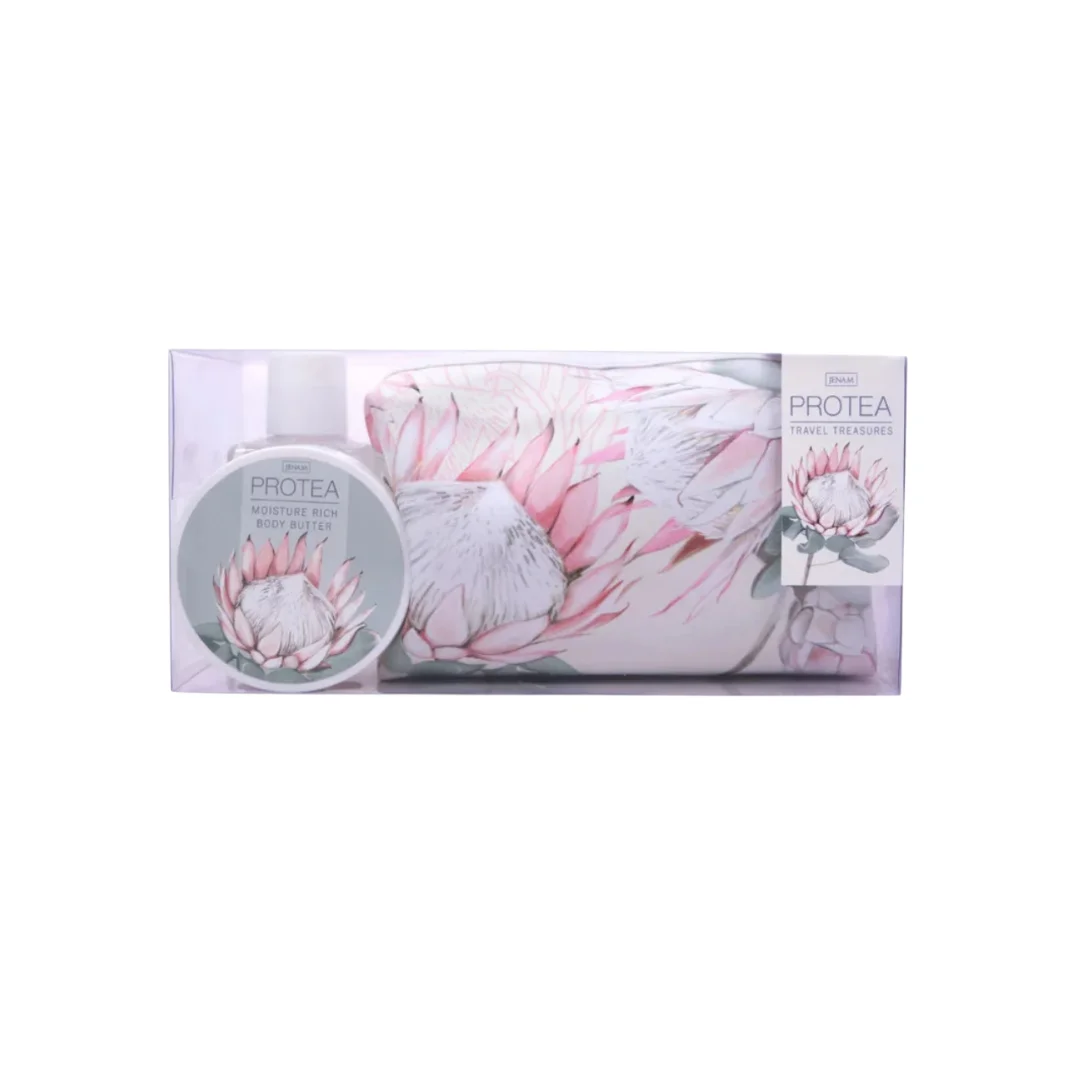 Protea Travel Gift Set – 3 Piece Body Wash, Butter & Bag