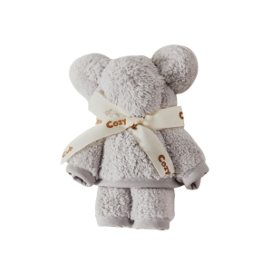 Bear Shaped Towel - Grey