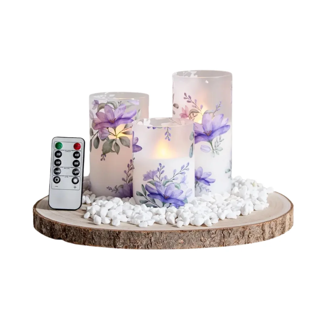 Electronic Flower LED Candles – 3 Pack | Elegant & Safe Lighting