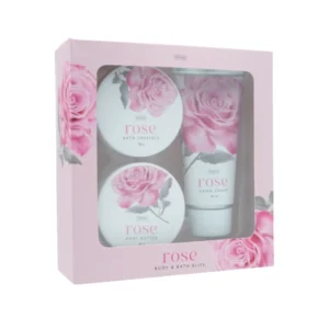 Rose Body Bath Bliss – 3 Piece Luxury Gift Set
