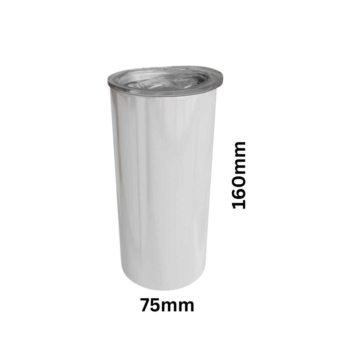 15oz White Stainless Steel Skinny Tumbler - Image 2