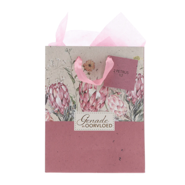 Afrikaans Medium Gift Bag | Genade in Oorvloed Fynbos with Gift Tag