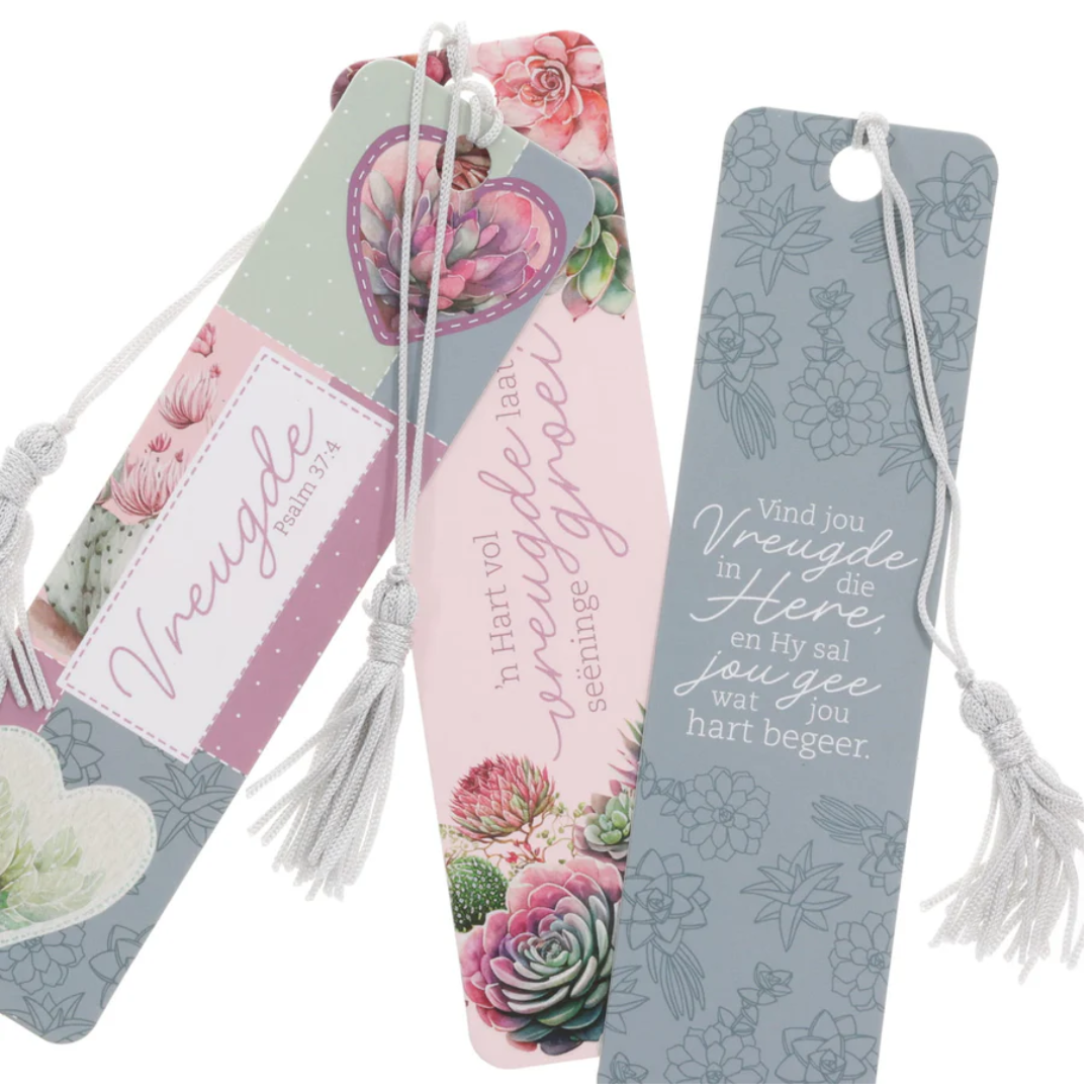 Afrikaans Bookmark Set with Tassels | Vind Vreugde in die Here 3-Piece - Image 3