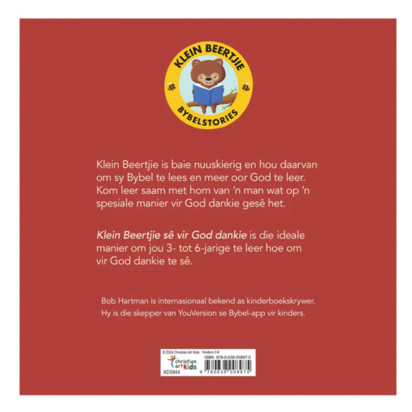 Klein Beertjie Sê vir God Dankie Sagteband | Afrikaans Christian Kids Book - Image 3