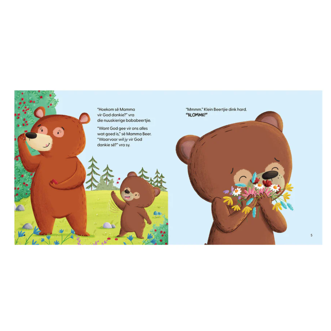 Klein Beertjie Sê vir God Dankie Sagteband | Afrikaans Christian Kids Book - Image 2