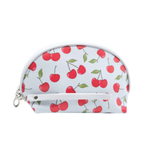 Oval Cosmetic Bag Cherry | Stylish Travel Makeup & Toiletry Pouch