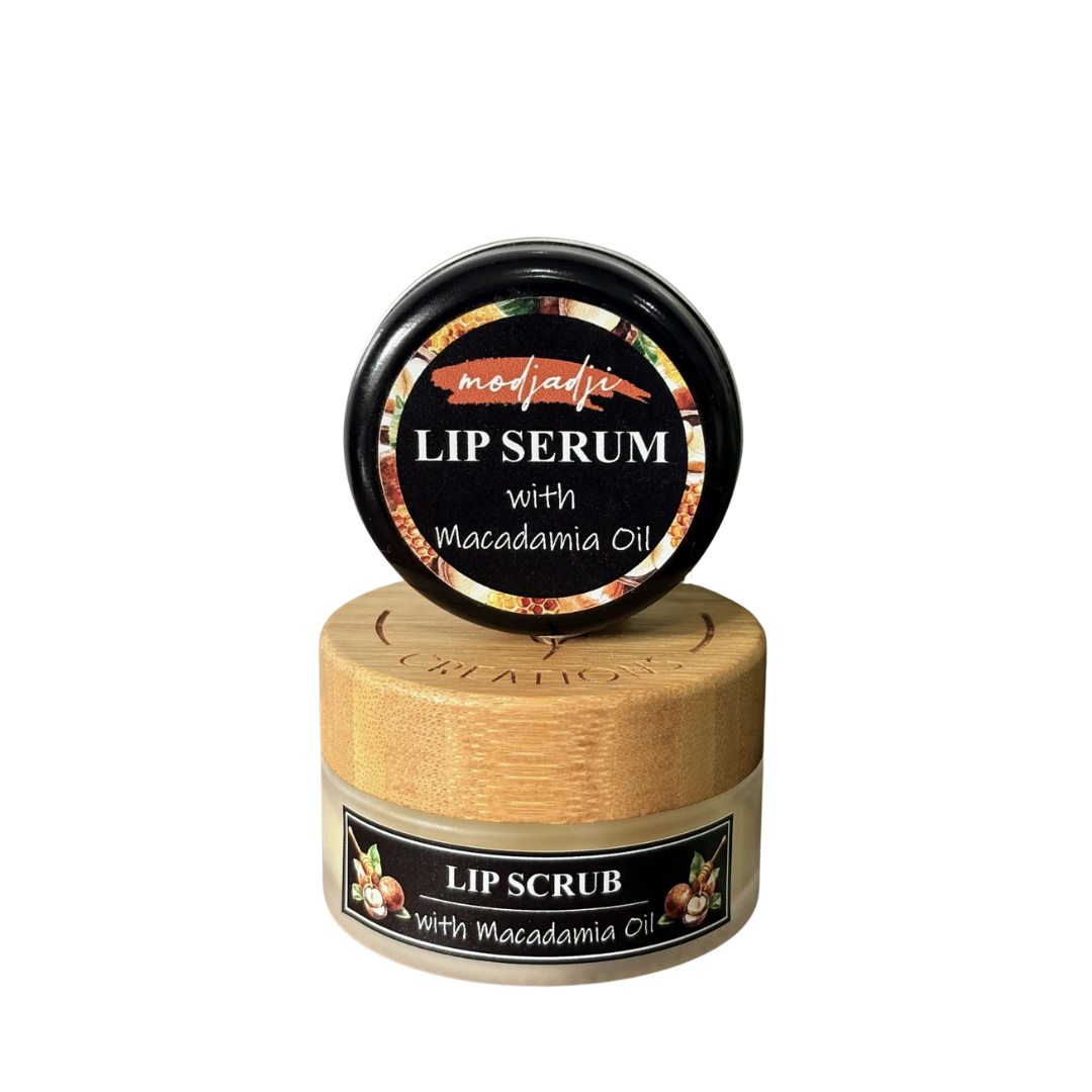Modjadji Lip Serum & Scrub Combo - Hydrating Exfoliating Lip Care