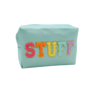 Stuff Embroidered Cosmetic Bag – Colorful Travel & Makeup Organizer