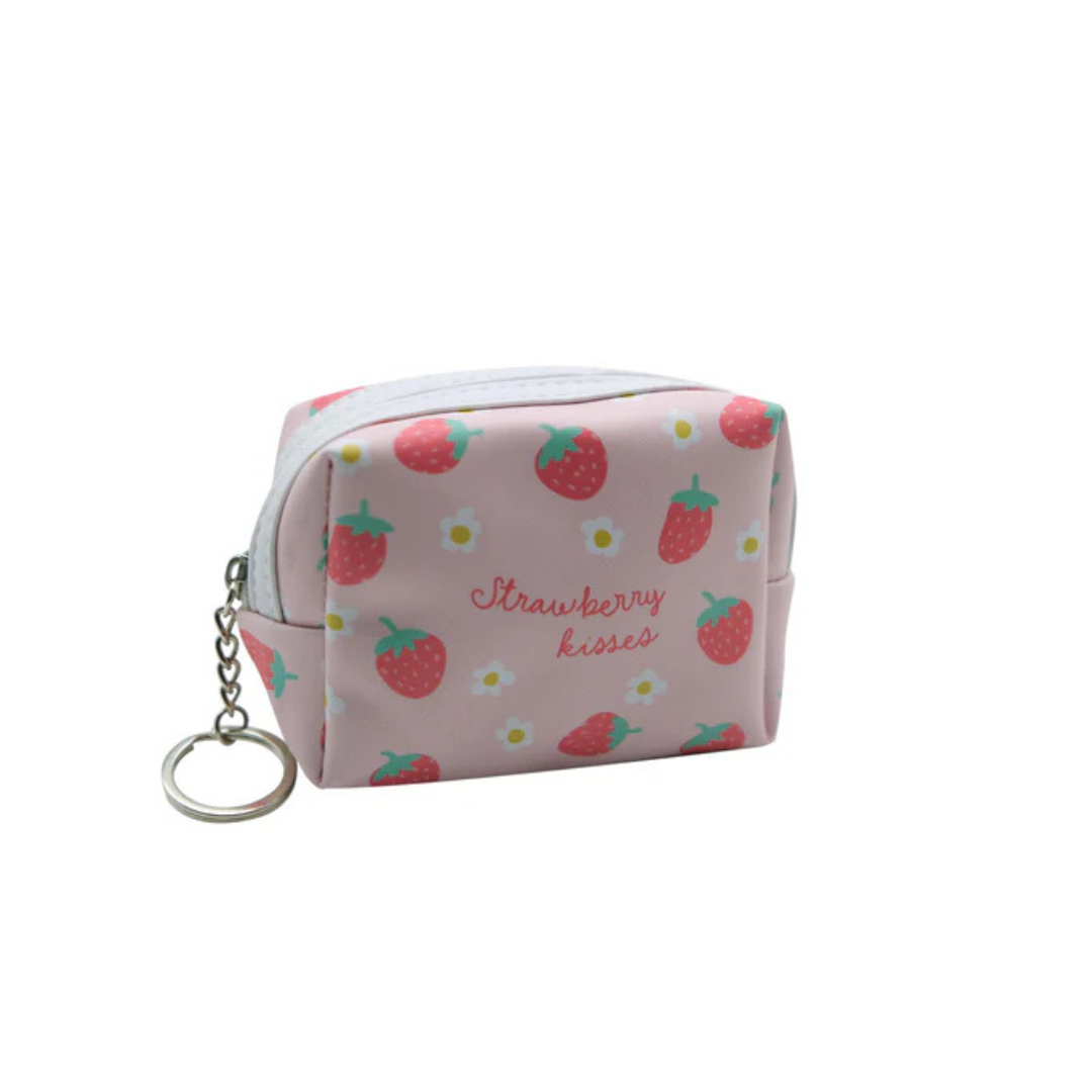 Strawberry Kisses Keyring Purse – Cute Kids Coin Wallet & Bag Charm