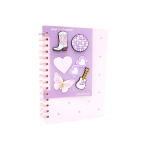 Purple Notebook with 6 Charms – Stylish Journal Gift Set for Teachers & Students