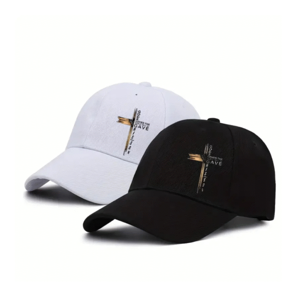 Cross Print Cap – Christian Faith Adjustable Hat for Men & Women
