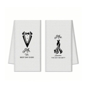 Mr & Mrs Wedding Towels – His and Hers Bridal Shower Gift Set