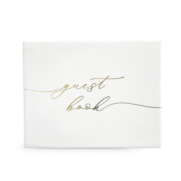 Faux Leather Wedding Guest Book – Elegant Guest Sign-In Book