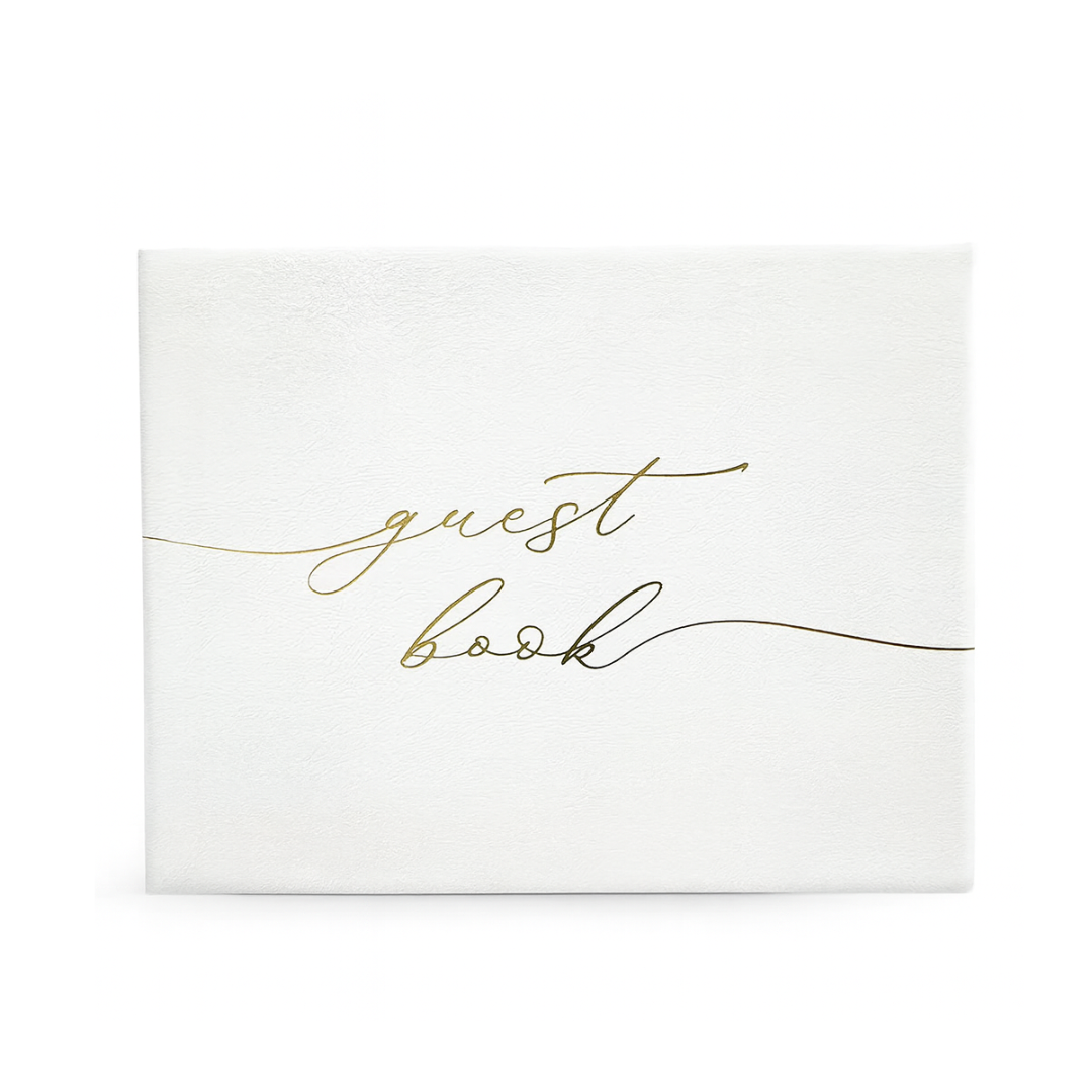 Faux Leather Wedding Guest Book – Elegant Guest Sign-In Book