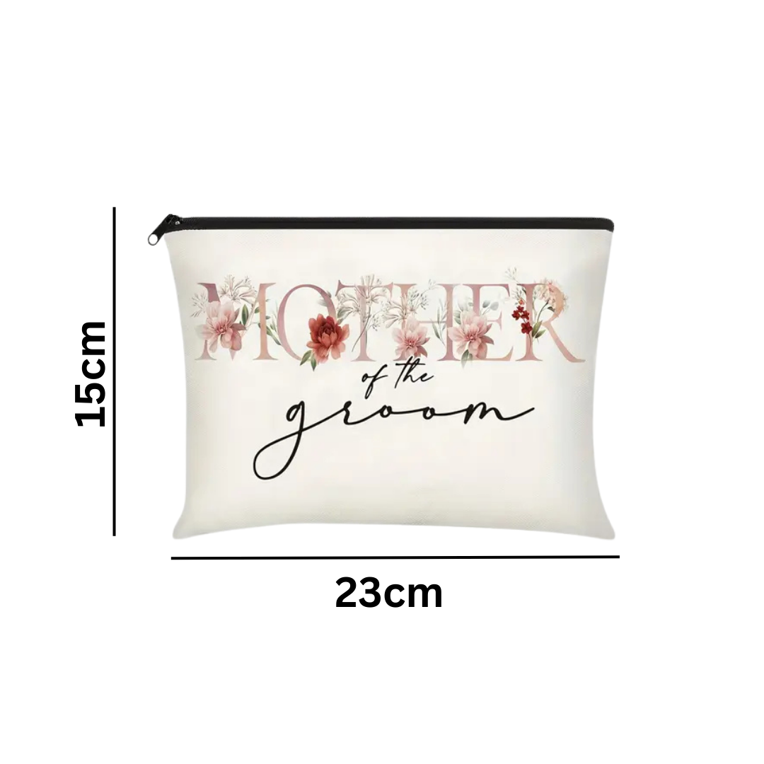 Mother of the Groom Cosmetic Bag – Elegant Wedding Makeup Pouch - Image 2