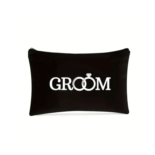 Bride & Groom Wedding Pouches – His and Hers Cosmetic Bags - Image 3