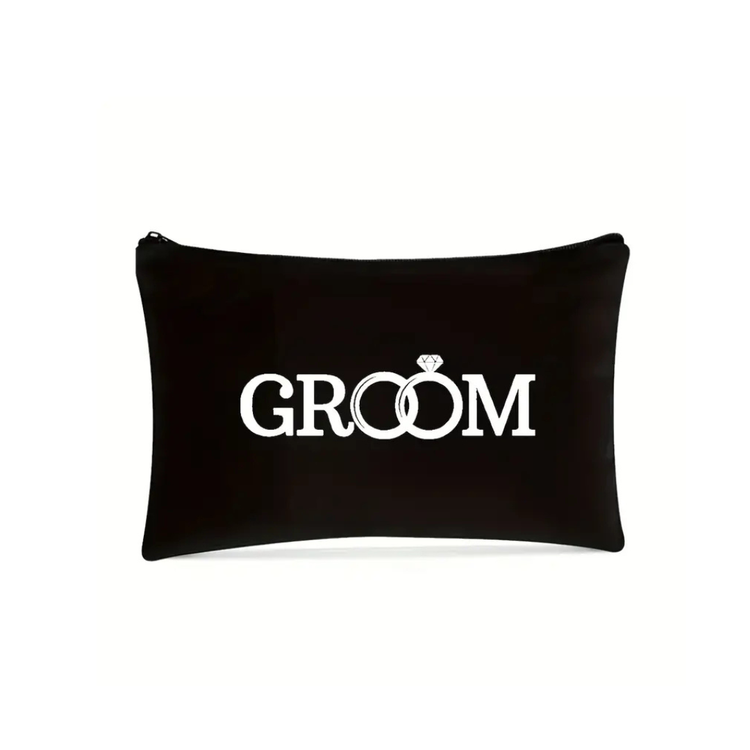 Bride & Groom Wedding Pouches – His and Hers Cosmetic Bags - Image 3