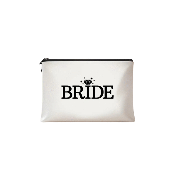 Bride & Groom Wedding Pouches – His and Hers Cosmetic Bags - Image 4
