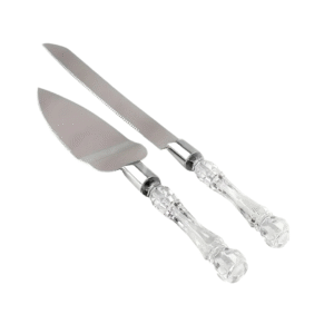 Elegant Wedding Cake Cutting Set | Bride & Groom Knife and Server
