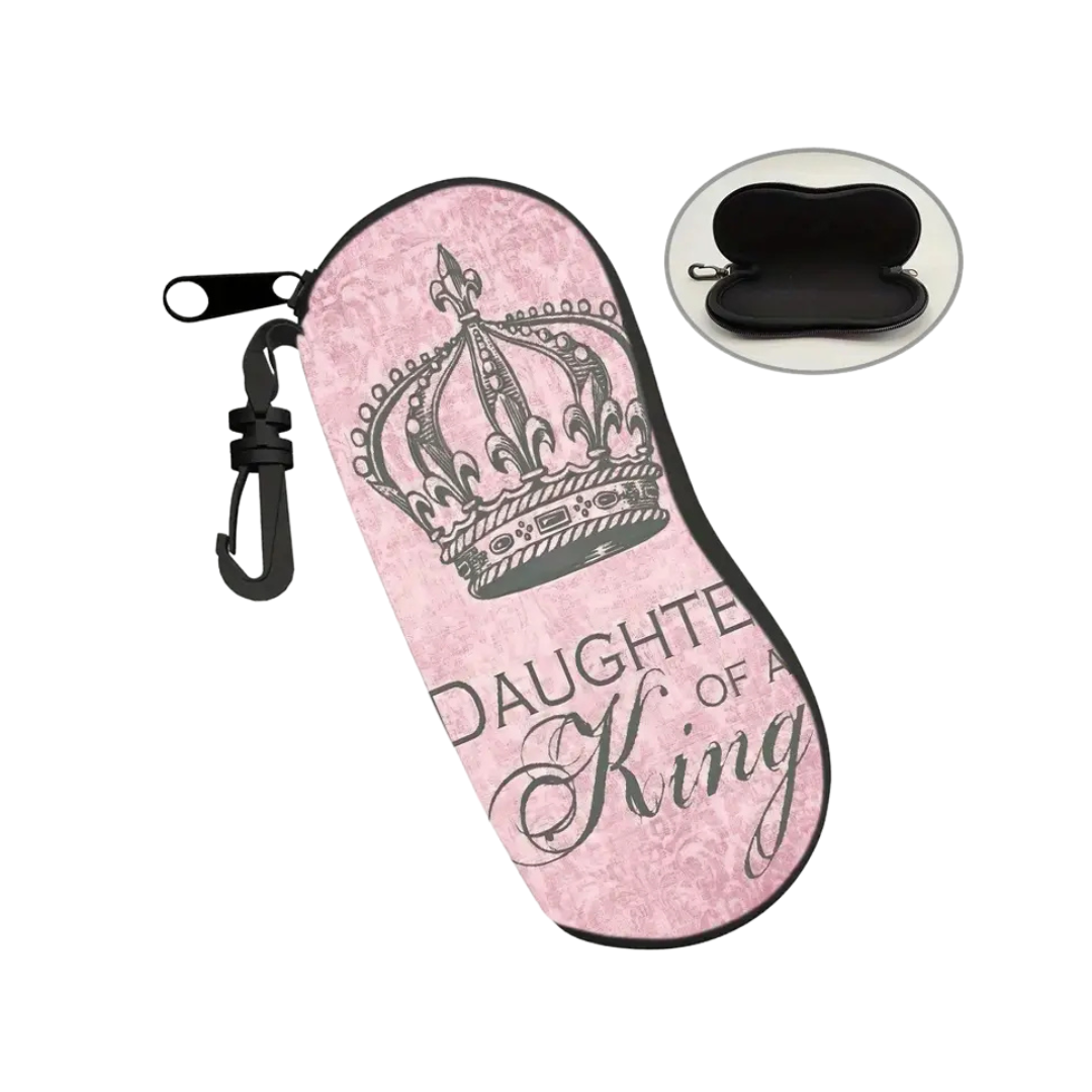 Crown Eyeglass Case with Zipper Closure – Stylish Protective Holder - Image 3