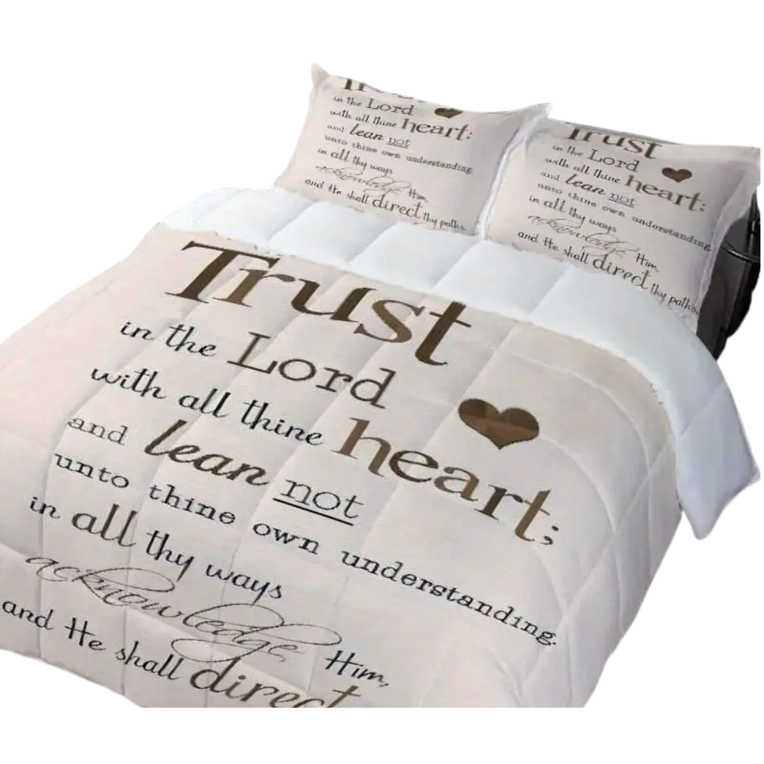 Christian Scripture Bedding Set – 3pcs Duvet Cover & Pillowcases