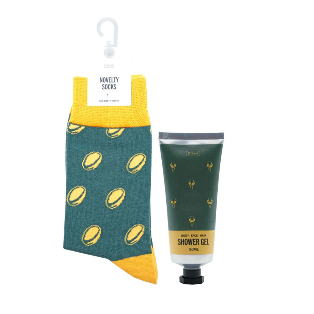 Men’s Gift Set – 3-in-1 Shower Gel & Fun Novelty Socks Combo - Image 2