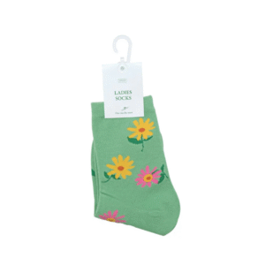 Green Floral Ladies Socks