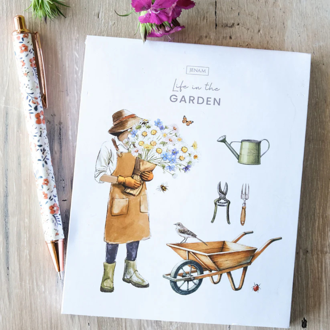 Garden Basket Gift Set – Soap, Bath Crystals & Stationery for Relaxation - Image 2