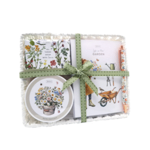 Garden Basket Gift Set – Soap, Bath Crystals & Stationery for Relaxation