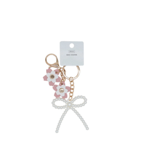 Bag Charm - Pearl Bow & Flowers