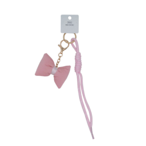 Bag Charm - Pink Bow & Rope