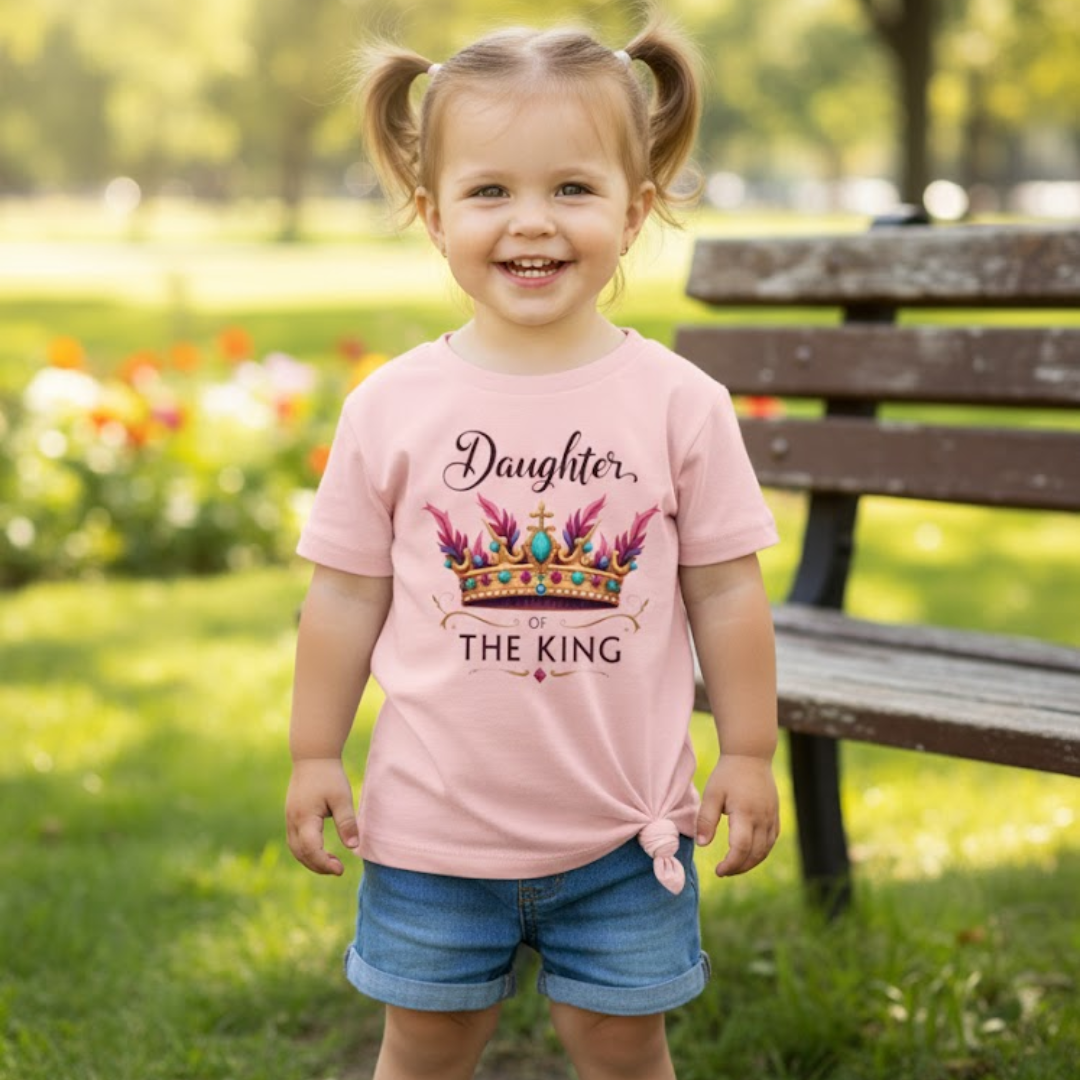 Kids Pink T-Shirt - Daughter of the King - Image 2