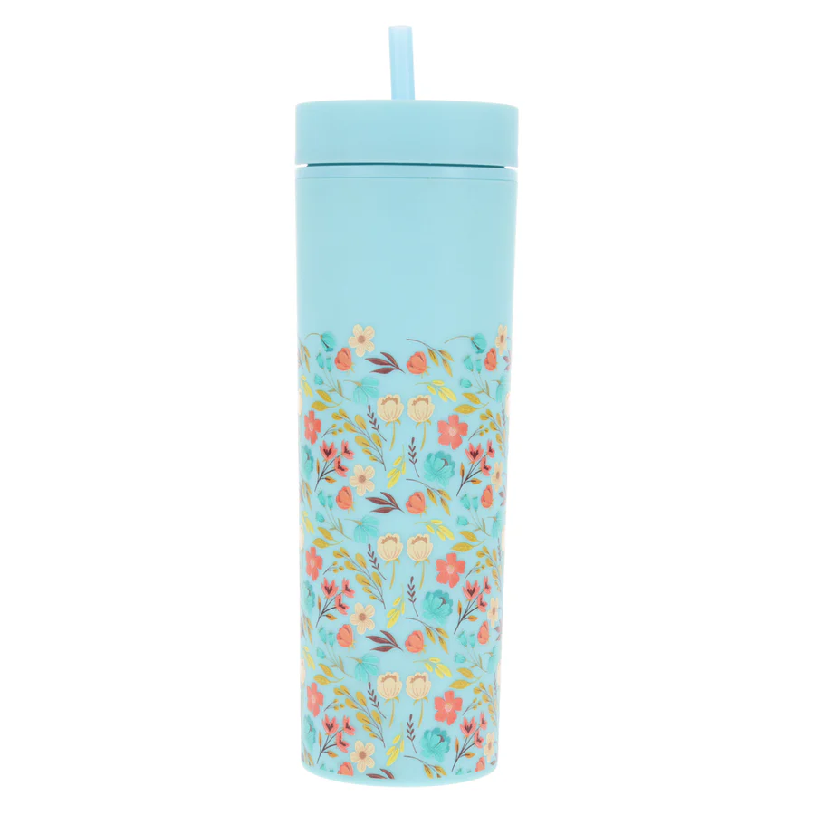 floral plastic tumbler