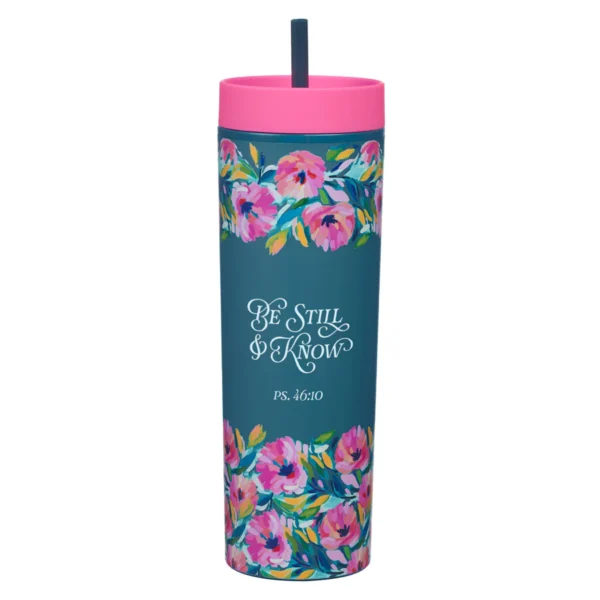 plastic travel tumbler with straw