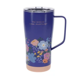 Purple Stainless Steel Travel Mug with Handle - Mercies