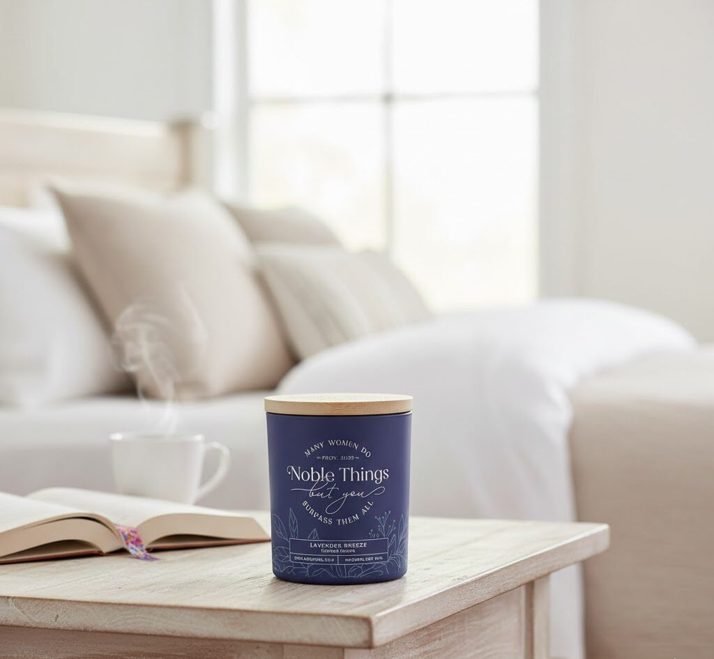 Lavender Breeze Scented Candle - Proverbs 31:29 - Image 5
