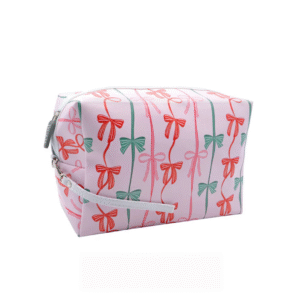 Bow Print Pink Toiletry Bag