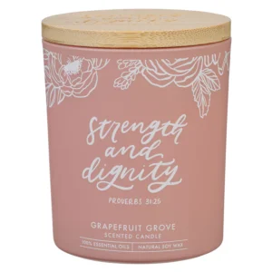 Strength and Dignity - Grapefruit Scented Candle with Bamboo Lid