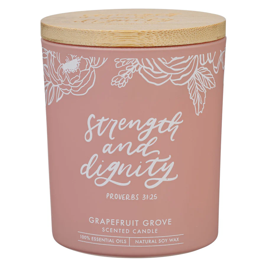 Strength and Dignity - Grapefruit Scented Candle with Bamboo Lid