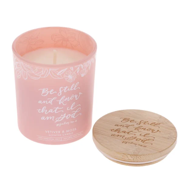 Vetiver & Moss Candle with Bamboo Lid - Faith Gift - Image 5