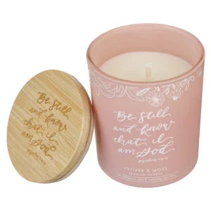 Vetiver & Moss Candle with Bamboo Lid - Faith Gift