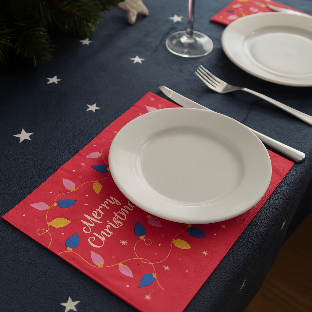3-Ply Merry Christmas Serviettes - Festive Table Napkins Pack - Image 2