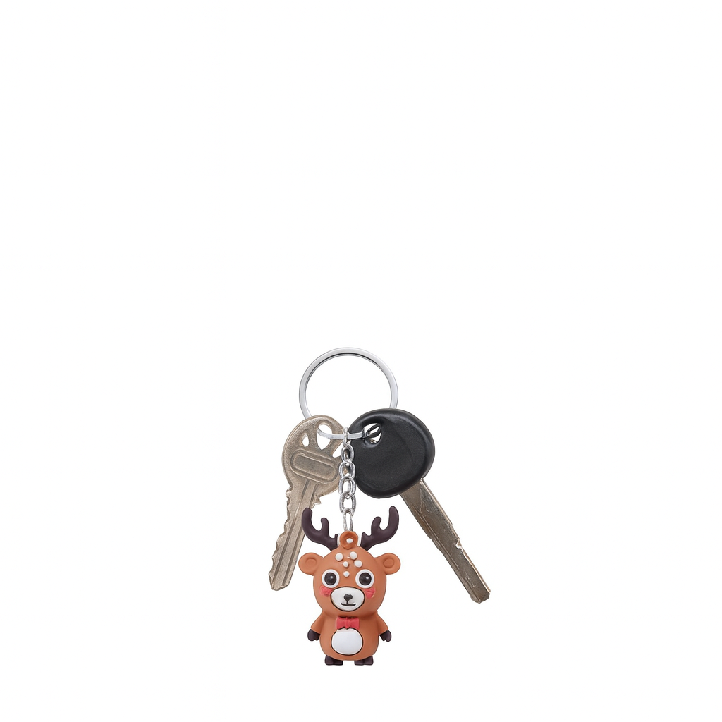 Cute Christmas Reindeer Keyring - Festive Keychain Gift Idea - Image 2
