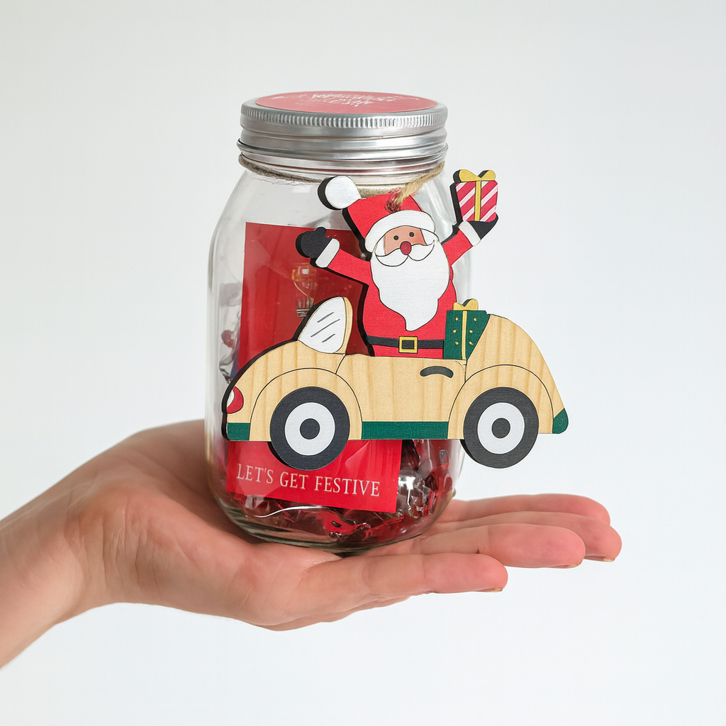Christmas Jar of Treats – Festive Gift Set with Accessories & Shower Gel - Image 2