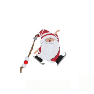 Father Christmas Wooden Ornament - Festive Holiday Décor