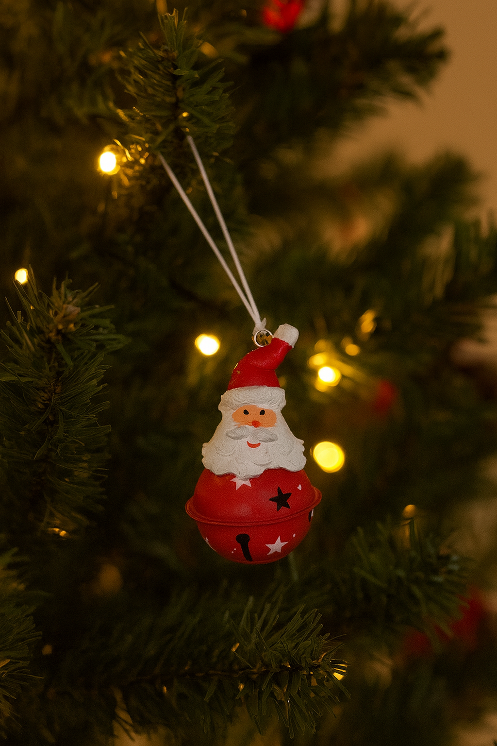 Father Christmas Bell Ornament – Festive Metal Hanging Decoration - Image 2