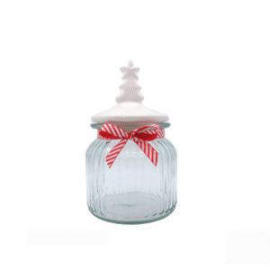 Christmas Medium Glass Jar – Festive Candy Storage