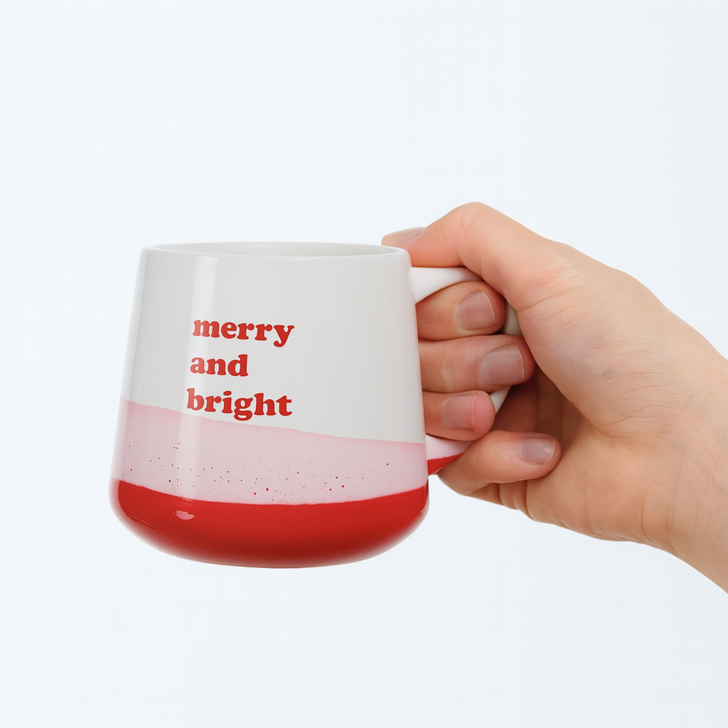 Merry and Bright Christmas Mug – Festive Holiday Ceramic Coffee Cup - Image 2