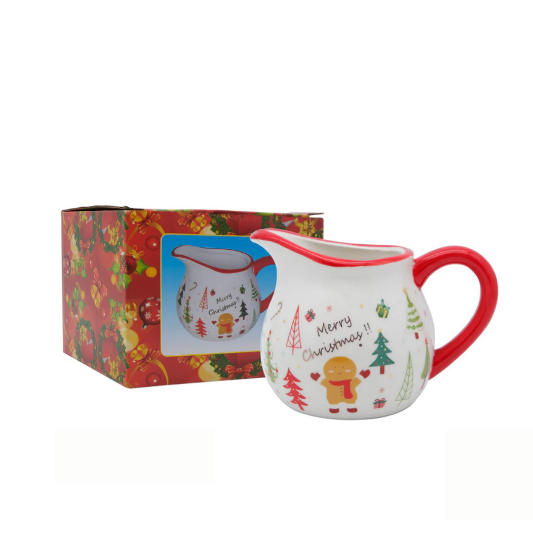 Christmas Ceramic Milk Jug - Festive Holiday Kitchen Tableware - Image 2