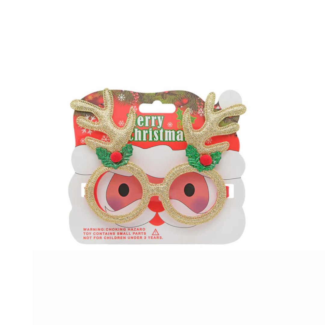 Christmas Reindeer Glasses - Fun Festive Novelty Party Accessory
